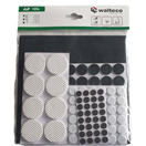 Walteco 148291 Sada filcových podložek, bílá/černá, 125 ks