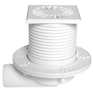 HACO 149750 Vpusť podlahová boční PVB 100 x 100 mm PR/DN 50 mm, bílá 0515