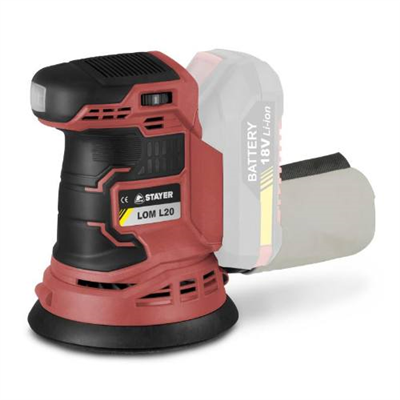 Bruska orbitální aku LOM L20, O 125mm, 18V (bez baterie a nabíječky), STAYER