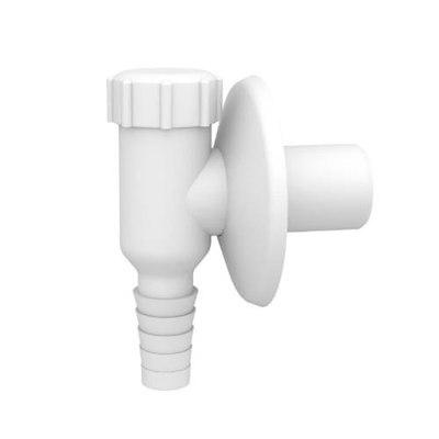 Sifon předstěnový pračkový připojovací s rozetou, bílý