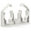 517Z2K015B Příchytka D 2 x 15 s klipem a maticí M6 bílá