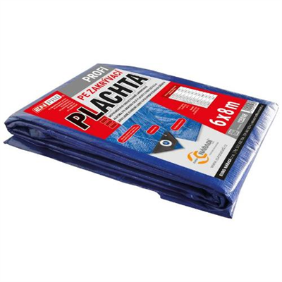 Plachta zakrývací PROFI, 6 x 8 m, modro - stříbrná, ENPRO