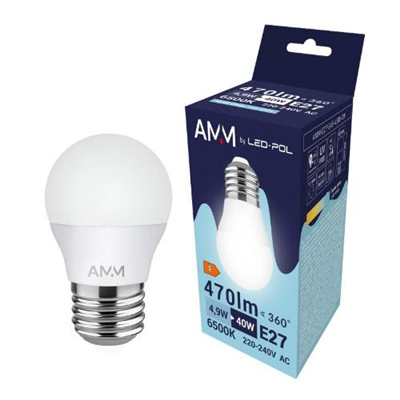 Žárovka AMM-E27-G45-4,9W-CW