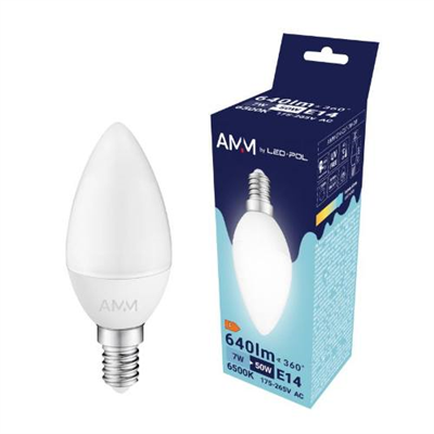 Žárovka AMM-E14-C37-7W-CW