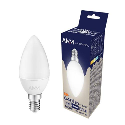 Žárovka AMM-E14-C37-7W-DW