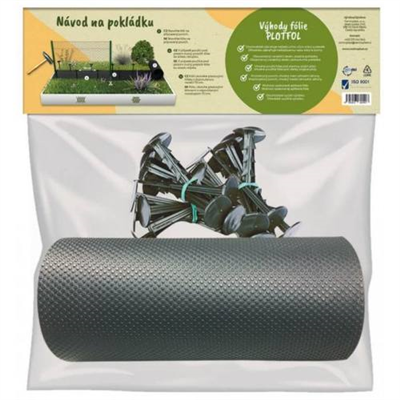 Fólie LDPE 1,4 x 10 m, š. 25 cm, 20 ks hřebíků, odl. nůž, PLOTFOL