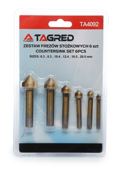 Sada záhlubníků Titan 6.3 - 20.5 mm, 6 ks TAGRED