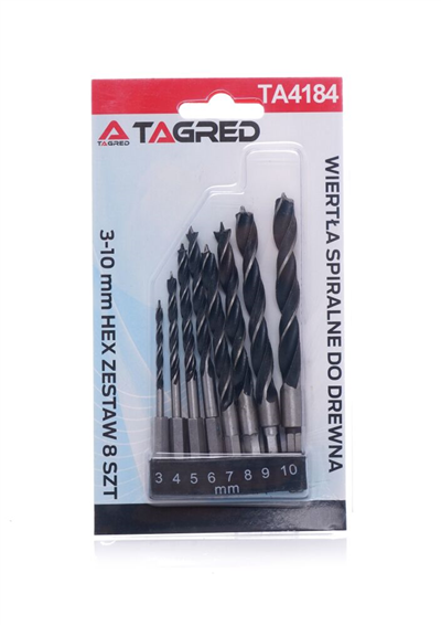 Tagred TA4184, Sada vrtáků do dřeva HEX 1/4