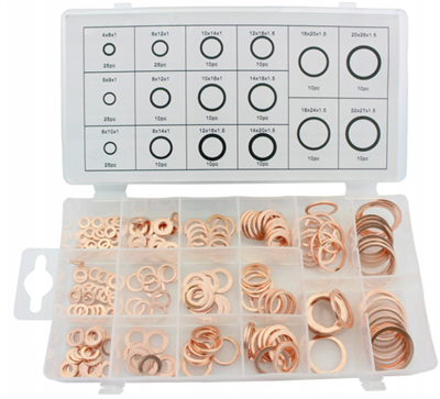 Měděné podložky, sada 220 ks F01002, TA1400