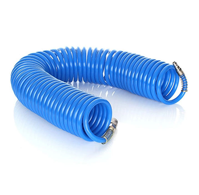 Polyethylenová tlaková hadice, spirálová, 8 mm x 12 mm x 20 m, 8 bar, s rychlospojkami