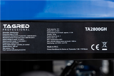 Tagred TA2800GH, Generátor, elektrocentrála 2800W, 230V