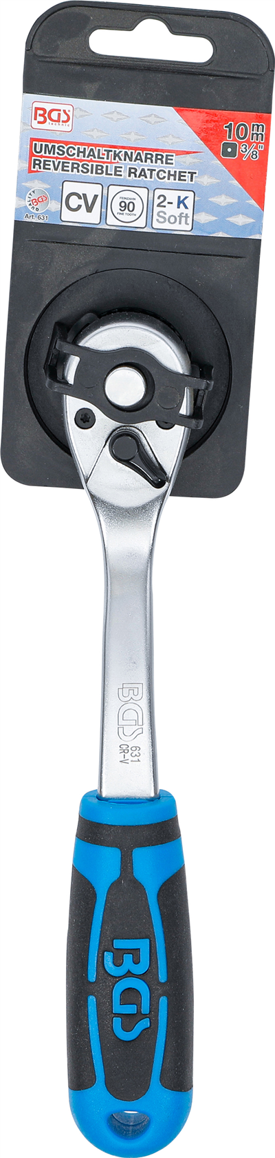 BGS 631, Přepínací ráčna jemně ozubená 10 mm (3/8