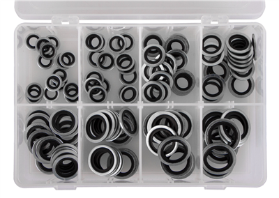 Sada ocelových/gumových těsnících kroužků, 110 ks