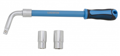 Teleskopický klíč na kola s nástrčnými klíči 17, 19, 21 a 23 mm