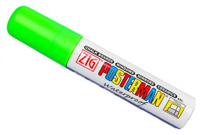 Fixy na sklo Posterman voděodolné - 15 mm - zelená fl.