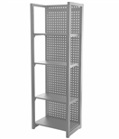 AHProfi MTJA680 Kovový regál s děrovanou deskou, 680 x 458 x 2000 mm