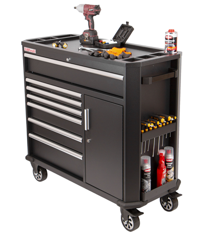 Široký dílenský vozík s nářadím, 130 dílu