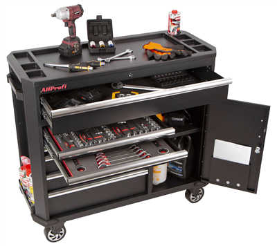 Široký dílenský vozík s nářadím, 130 dílu