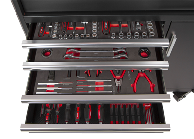 Široký dílenský vozík s nářadím, 130 dílu