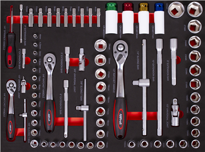 Široký dílenský vozík s nářadím, 130 dílu