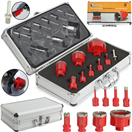 MAR-POL M22594 Korunkový vrták diamantový, sada, 6, 8, 10, 12, 20, 35, 45, 68 mm MAR-POL