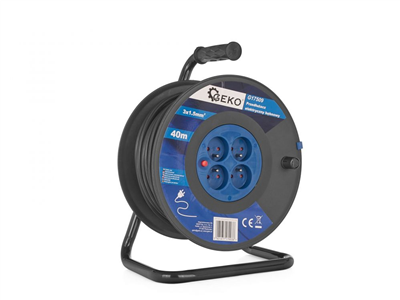 Prodlužovací kabel na bubnu 3x1.5mm2, 40m, 4 zásuvky GEKO