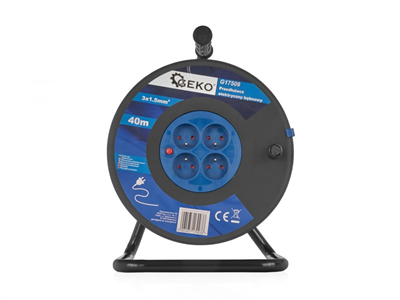 Prodlužovací kabel na bubnu 3x1.5mm2, 40m, 4 zásuvky GEKO
