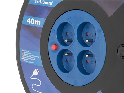 Prodlužovací kabel na bubnu 3x1.5mm2, 40m, 4 zásuvky GEKO