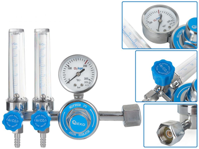 Redukční ventil CO2/Argon W21,8", 2 x průtokoměr GEKO