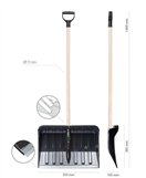 PROSPERPLAST PPILT55-S411 Hrablo na sníh ALPINUS ECO matně černá, 38,5x55cm, dřevěná násada