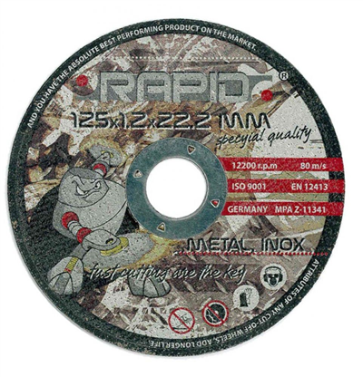 Kotouč řezný na kov, nerez, 125x1,2x22,2mm RAPID
