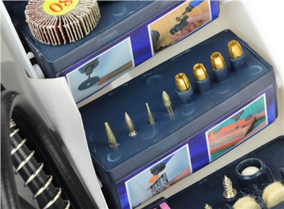 Mini přímá bruska 270W s příslušenstvím 300ks GEKO