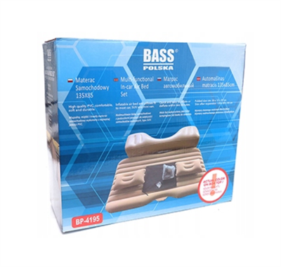 Nafukovací matrace do auta 135 x 80 cm černá s kompresorem 12V BASS