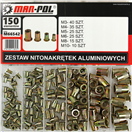 MAR-POL M66542 Nýtovací matice, sada 150ks, M3-M10, ocelové MAR-POL