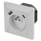 EMOS A6000.4 Zásuvka s USB A+USB C., bílá