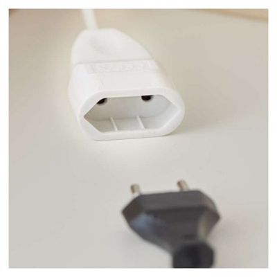 Dvoužilový pohyblivý přívod 3 m / 1 zásuvka / bílý / PVC / 0,75 mm2