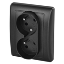 EMOS A6001.3 Zásuvka dvojnásobná, antracit