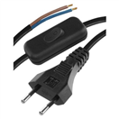 EMOS S09273 Flexo šňůra PVC 2x 0,75mm2 s vypínačem, 3m, černá