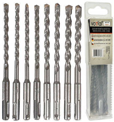 Vorfal V06044, SDS PLUS vrtáky do betonu, 6 - 10 mm, sada 8 ks