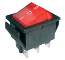 TIPA 02620009 Přepínač kolébkový 3pol./6pin ON-OFF-ON 250V/15A pros. červený
