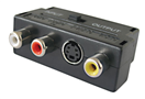 TIPA 03390020 Redukce Scart konektor/ 3 x CINCH zdířka + SVHS + přepínač IN/OUT TIPA D922