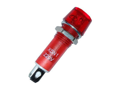 Kontrolka kulatá 230V s doutnavkou, červená do otvoru 10mm XDN1