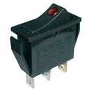 TIPA 02620027 Přepínač kolébkový 2pol./3pin ON-OFF 250V/15A prosv. bod R
