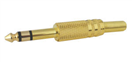 TIPA 03310032 Konektor Jack 6.3 stereo kov zlatý