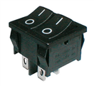 TIPA 02620013 Přepínač kolébkový 2x(2pol./2pin) ON-OFF dvojitý černý O-I 12V