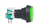 HADEX 02630053 Přepínač tlačítko kul. ON-(ON) 250V/10A s mikrospínačem zelené