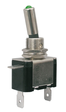 TIPA 02610036 Přepínač páčkový 2pol./2pin ON-OFF 12VDC/25A LED zelená