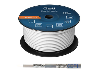 Vodič koax GETI 125AL PVC (100m cívka)