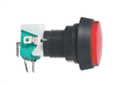 HADEX 02630052 Přepínač tlačítko kul. ON-(ON) 250V/10A s mikrospínačem červené