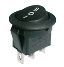 TIPA 02620037 Přepínač kolébkový kul. 3pol./3pin ON-OFF-ON 250V/6A černý